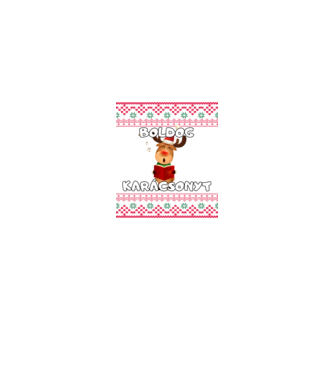 Boldog karácsonyt csúnya pulcsi rénszarvassal minta királykék pólón