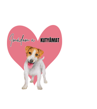Imádom a kutyámat - kutyás minta minta fekete pólón