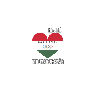 Olimpia 2024 Párizs, Hajrá Magyarország, Magyar szív minta fekete pólón