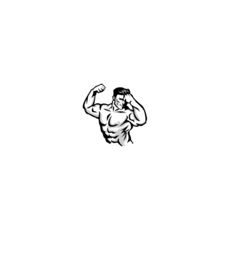 Gyúrós minta, Fittness minta, Konditerembe, Body building minta fekete pólón