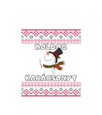 Boldog karácsonyt csúnya pulcsi hóember minta fehér pólón