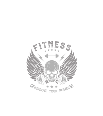 Fitness minta, Gyúrós minta koponyával, Minta konditerembe minta fekete pólón