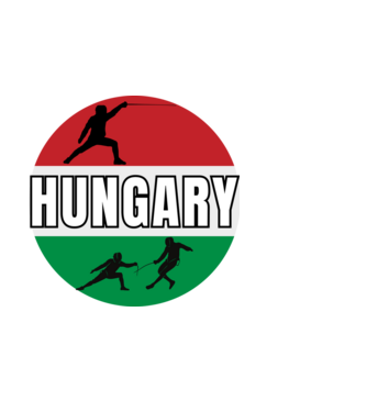 Hungary, Vívás, Olimpia, Szurkolói design minta fekete pólón