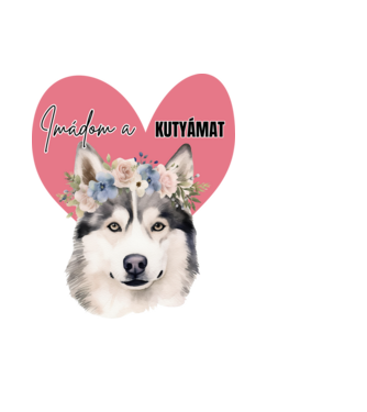Imádom a kutyámat - Husky minta világoskék pólón