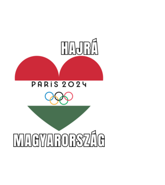 Olimpia 2024 Párizs, Hajrá Magyarország, Magyar szív minta fehér pólón