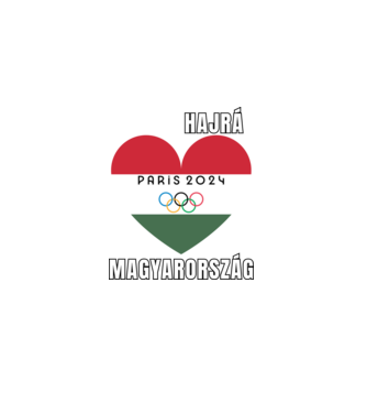 Olimpia 2024 Párizs, Hajrá Magyarország, Magyar szív minta fekete pólón