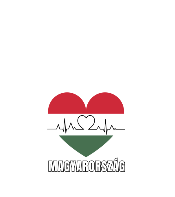 Magyarország - Magyar szív - Szurkolói minta minta fehér pólón