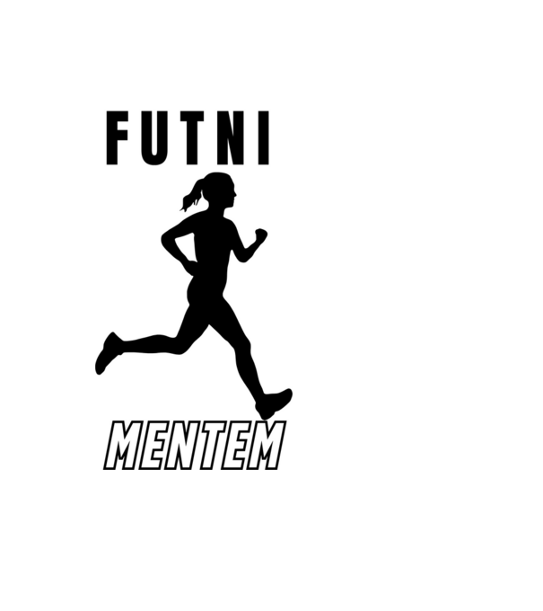 Futni mentem, futó minta nőknek minta fekete pólón