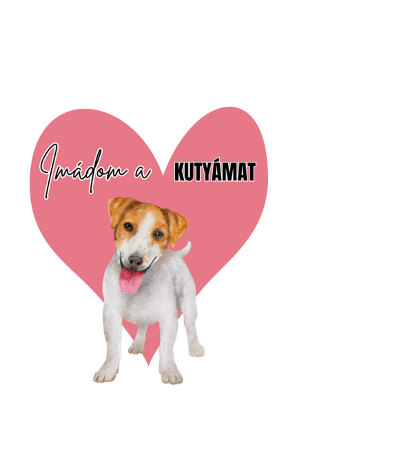 Imádom a kutyámat - kutyás minta minta fekete pólón