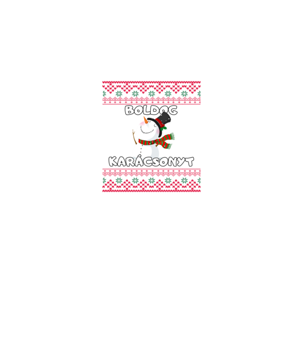 Boldog karácsonyt csúnya pulcsi hóember minta fekete pólón