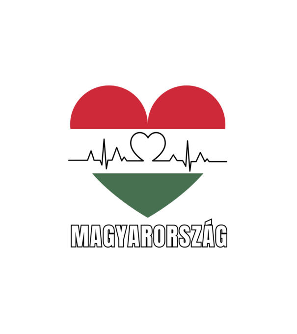Magyarország - Magyar szív - Szurkolói minta minta fehér pólón