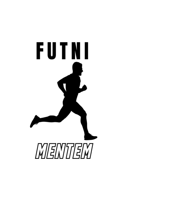 Futni mentem, futó minta férfiaknak minta fehér pólón