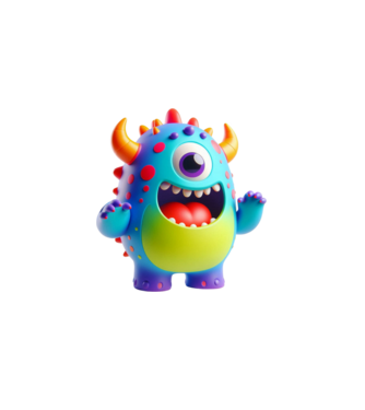 Cute Monster minta fekete pólón