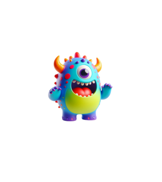 Cute Monster minta fekete pólón