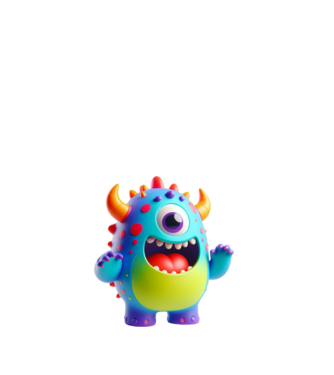 Cute Monster minta fehér pólón