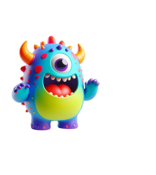 Cute Monster minta fehér pólón