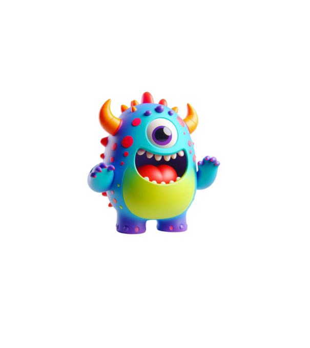 Cute Monster minta fekete pólón