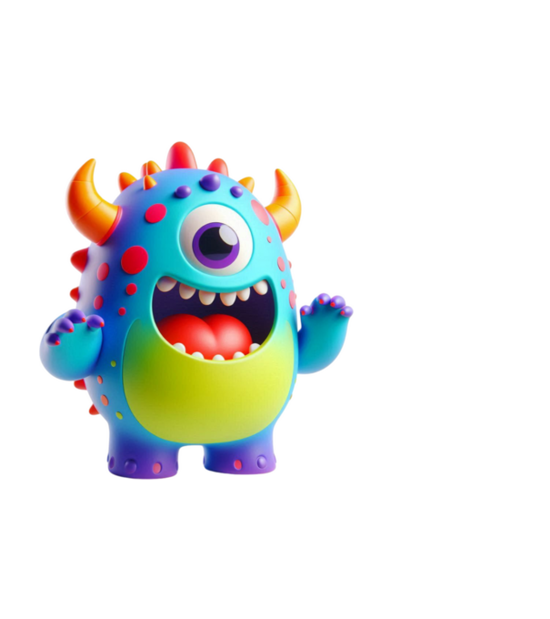 Cute Monster minta fekete pólón