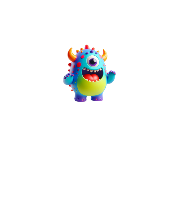 Cute Monster minta királykék pólón