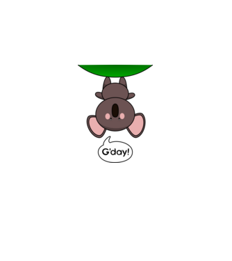 G'day - Aranyos Koala Ausztráliából minta szürke pólón
