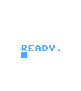 READY - commodore prompt minta királykék pólón