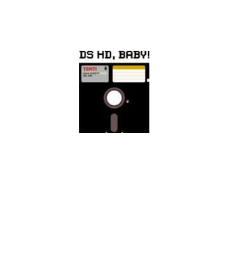 DS HD, BABY! - A floppy örök minta fehér pólón