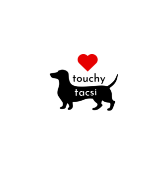 ❤️ touchy tacsi - imádnivaló tacskó (színezhető) minta szürke pólón