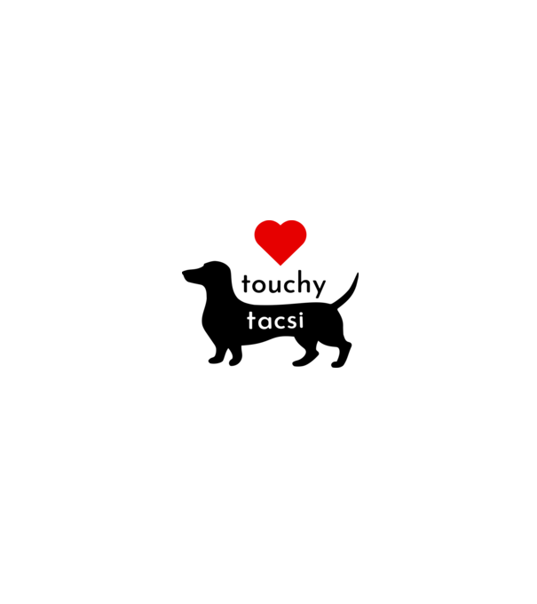 ❤️ touchy tacsi - imádnivaló tacskó (színezhető) minta fehér/piros pólón