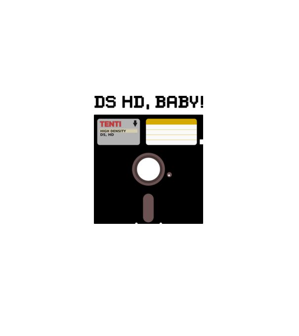 DS HD, BABY! - A floppy örök minta szürke pólón