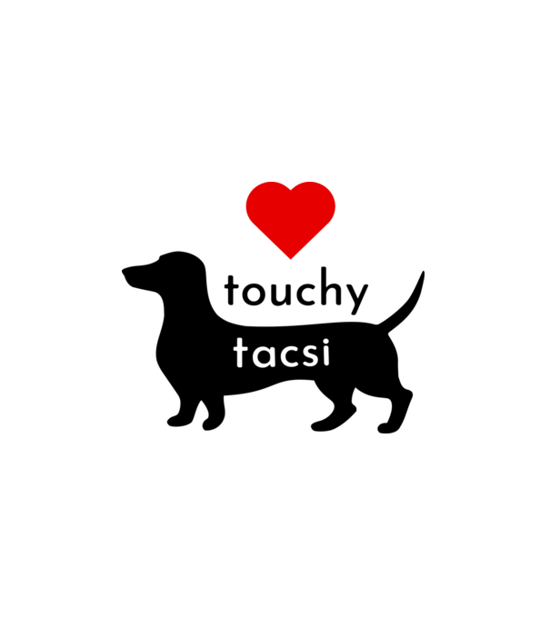 ❤️ touchy tacsi - imádnivaló tacskó (színezhető) minta fehér pólón