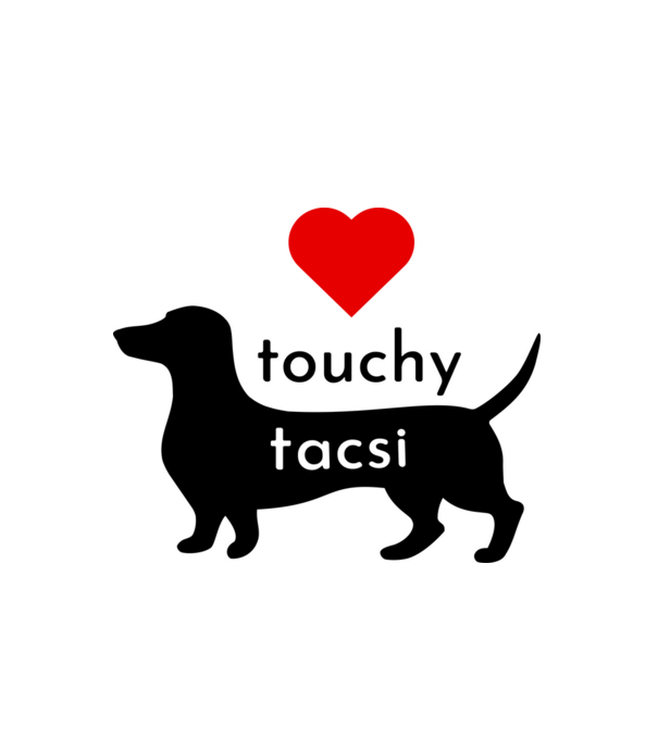 ❤️ touchy tacsi - imádnivaló tacskó (színezhető) minta fehér pólón