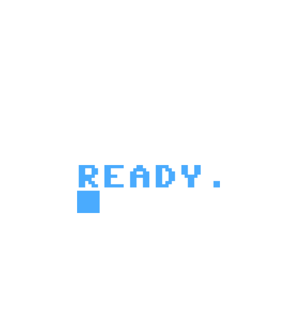 READY - commodore prompt minta királykék pólón