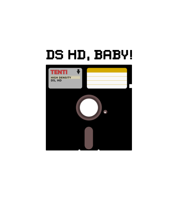 DS HD, BABY! - A floppy örök minta fehér pólón