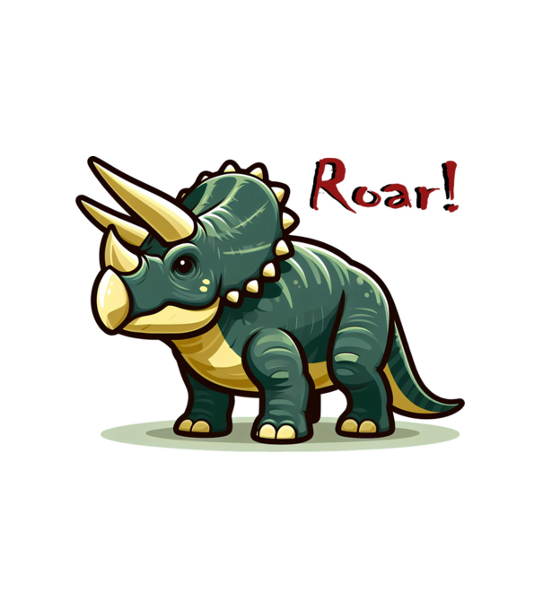 triceratops minta fehér pólón