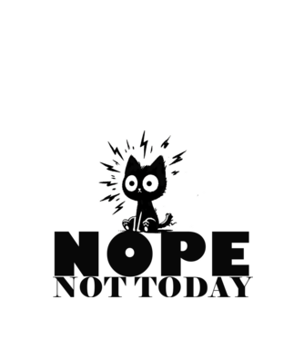 Nope, not today cica minta fehér pólón