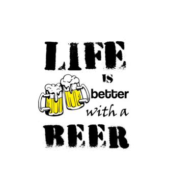 Life is better with a beer minta fehér pólón