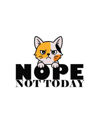 Nope, not today cica minta fehér pólón
