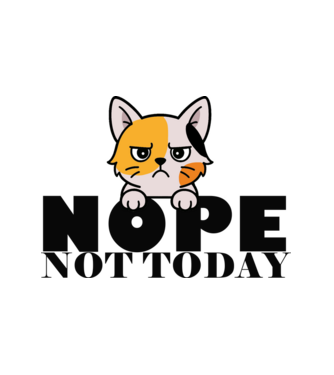 Nope, not today cica minta fehér pólón