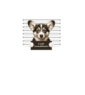 corgi_bűntett minta fehér pólón