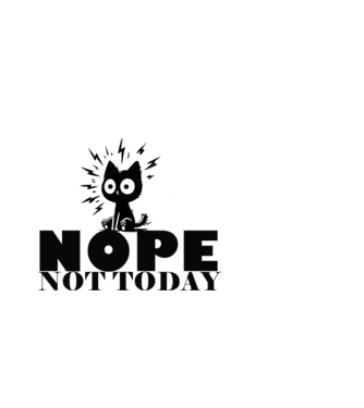 Nope, not today cica minta fehér pólón