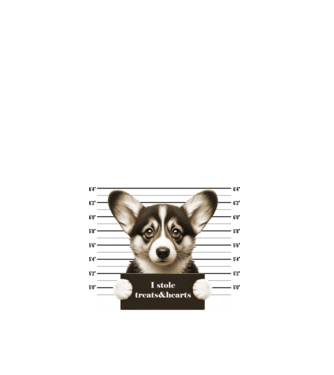 corgi_bűntett minta fehér pólón