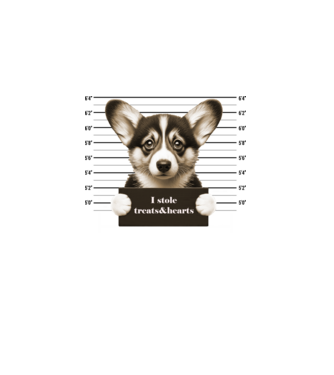 corgi_bűntett minta fehér pólón