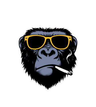 gorilla2 minta fehér pólón