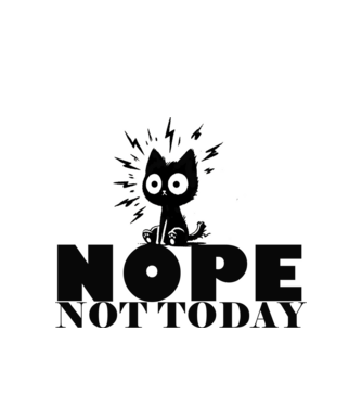 Nope, not today cica minta fehér pólón