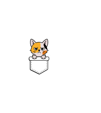 Cat in pocket minta világos rózsaszín pólón