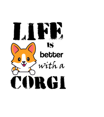 Corgi minta világoskék pólón