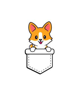 corgi_zseb minta fehér pólón