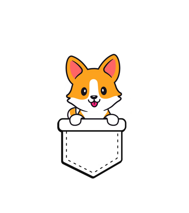 corgi_zseb minta fehér pólón
