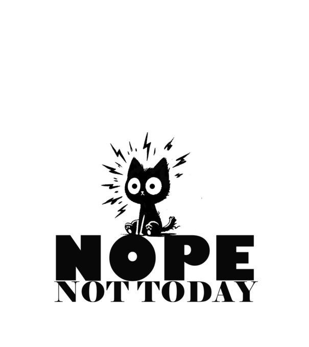 Nope, not today cica minta fehér pólón