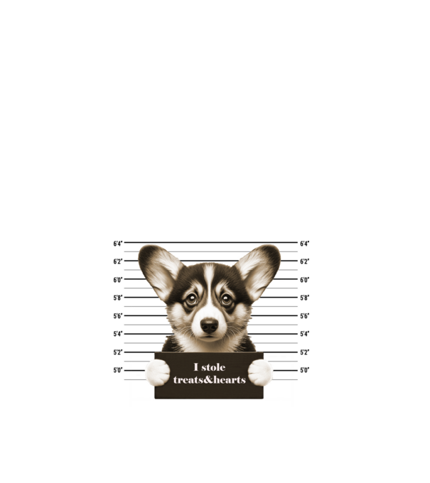 corgi_bűntett minta fehér pólón